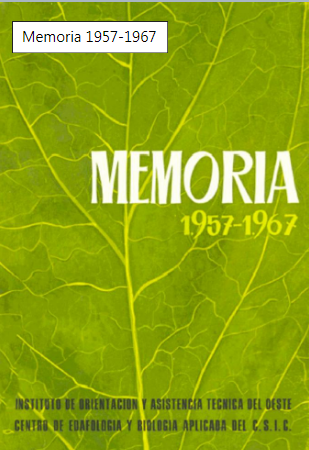 Portada de la memoria 1957-1967